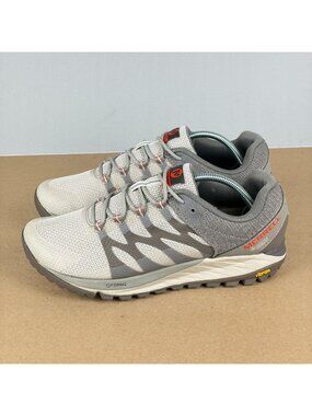 Merrell Antora 2 Gore-Tex Trail Running Shoes Womens 9.5 Gray Orange Low Top